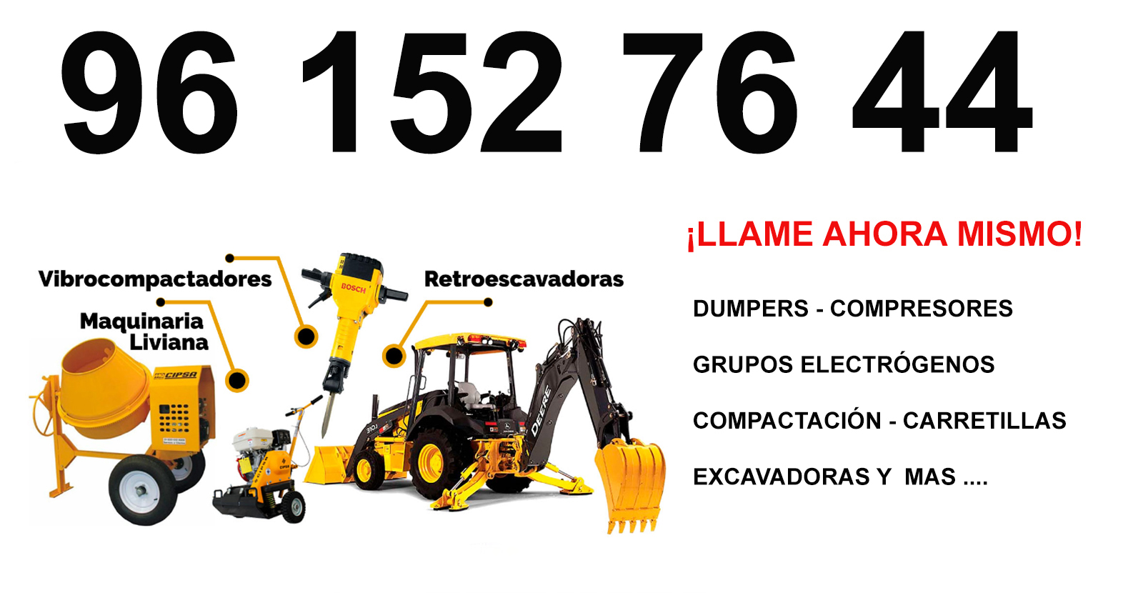 Maquinaria en Alquiler Macastre